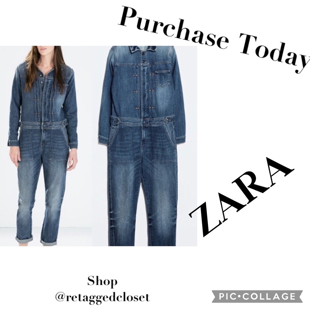 Zara Woman Z1975 Denim Jumpsuit